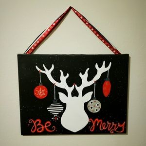 "Be Merry" canvas door sign